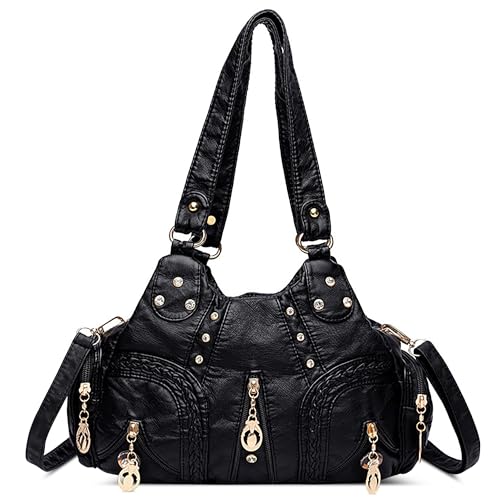 DEEVORCA Retro Damen Handtaschen Mode Umhängetasche Mittel Elegant Umhängetaschen Lässig PU-Leder für Büro Arbeiten Party Reisen Dating Einkaufen Multifunktional Messenger Taschen Schwarz DEEVORCA Retro Damen Handtaschen Mode Umhängetasche Mittel Elegant Umhängetaschen Lässig PU-Leder für Büro Arbeiten Party Reisen Dating Einkaufen Multifunktional Messenger Taschen Schwarz von DEEVORCA