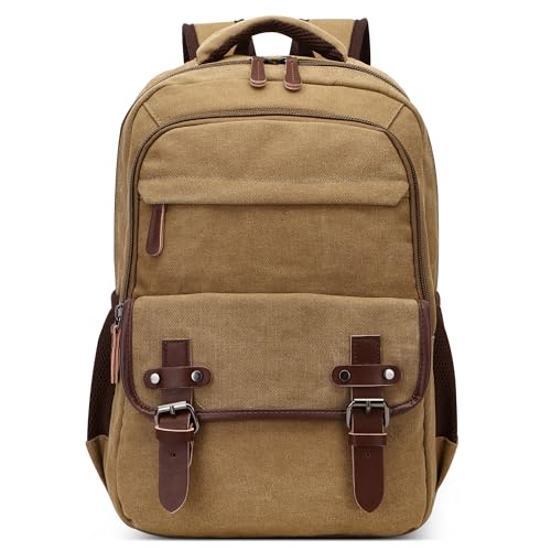 DEEVORCA Retro Rucksack Herren Elegant Groß Kapazität Tagesrucksack für 15 Zoll Laptop mit Griff Mehrere Taschen Schulrucksack Reisen Lässig Arbeit Camping Täglich Leinwand Herren Backpack Khaki DEEVORCA Retro Rucksack Herren Elegant Groß Kapazität Tagesrucksack für 15 Zoll Laptop mit Griff Mehrere Taschen Schulrucksack Reisen Lässig Arbeit Camping Täglich Leinwand Herren Backpack Khaki von DEEVORCA