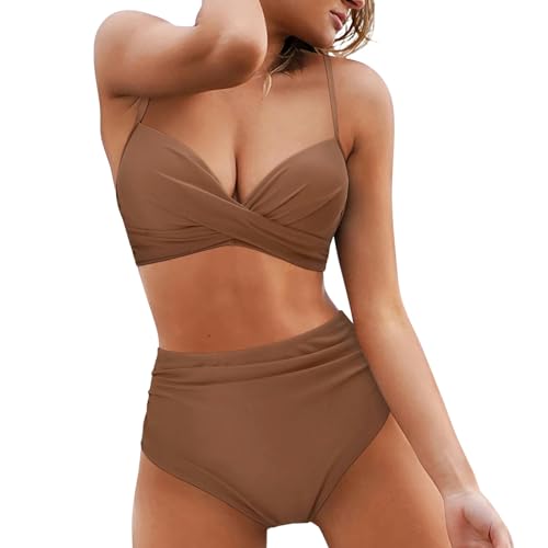 DEEYIN Damen Push Up Bikini High Waist Bikini Damen Badeanzug Verdickt Push Up Badeanzug Damen Bikini Anzug-B4803CO-S von DEEYIN