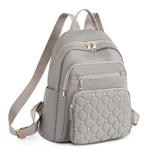 DEEYIN Damen Taschen Damen Nylon Rucksack Damen Groß Reiserucksack Groß Teenager Mädchen Schultasche Schultertasche Khaki 35.6 cm von DEEYIN