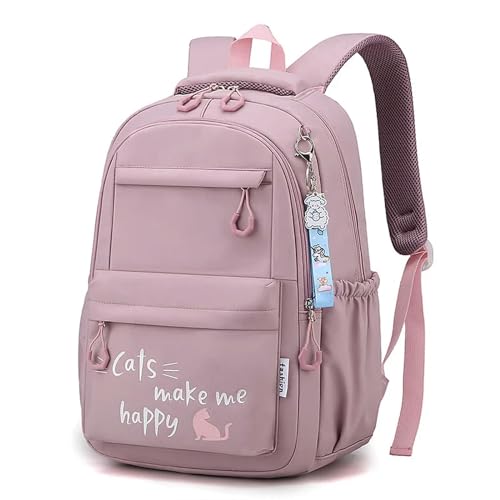 DEEYIN Damen Taschen Mädchen Rucksack Niedlich Schultasche Wasserdicht Schultasche Teenager College Student Große Umhängetasche Pink M von DEEYIN