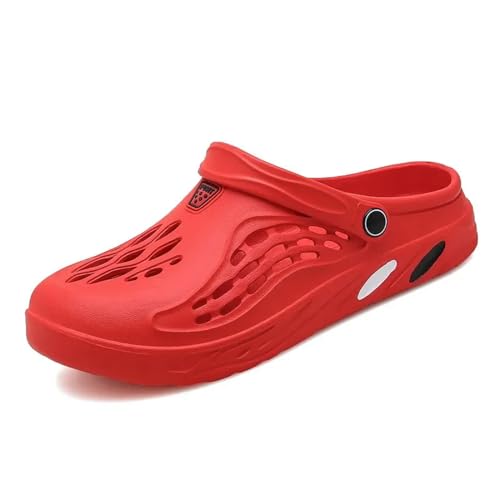 DEEYIN Unisex Beach Sandals Lightweight Hollow Slippers Flat Clogs for Men And Women Plus Size-Red 37 von DEEYIN