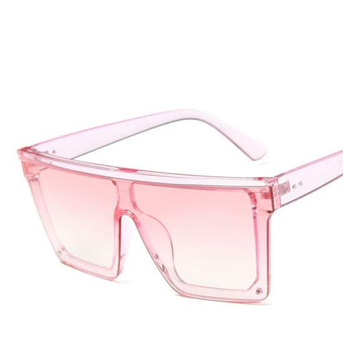 DEEYIN Unisex-Sonnenbrille, übergroße quadratische Sonnenbrille für Damen, Retro-Sonnenbrille mit großem Rahmen, modische Damen-Sonnenbrille, T-PinkPink-M von DEEYIN