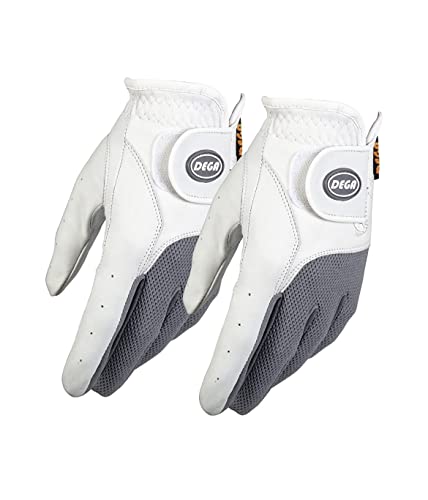 Golfhandschuhe Herren Dega 2er-Pack, Cabretta-Leder, golfhandschuhe Herren links Hand weiches Gefühl, Tour bevorzugt - M, WAG von DEGA