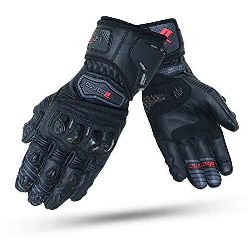 DEGEND GP-2 Schwarz | Sommer Motorradhandschuhe Herren - Abriebfeste Leder Motorrad Handschuhe Herr mit Protektoren - Motorrad Zubehör - Handschuhe Schwarz DEGEND GP-2 Schwarz | Sommer Motorradhandschuhe Herren - Abriebfeste Leder Motorrad Handschuhe Herr mit Protektoren - Motorrad Zubehör - Handschuhe Schwarz von DEGEND