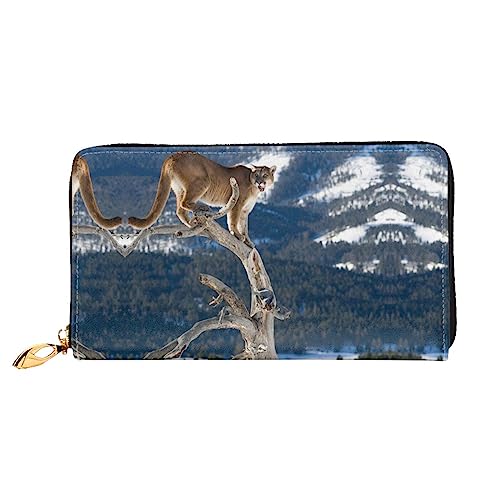 DEHIWI Panther Mountain Lion Leder Reißverschluss um Brieftasche Frauen Clutch Geldbörse Reise Kartenhalter Tasche Geschenk, Schwarz , Einheitsgröße DEHIWI Panther Mountain Lion Leder Reißverschluss um Brieftasche Frauen Clutch Geldbörse Reise Kartenhalter Tasche Geschenk, Schwarz , Einheitsgröße von DEHIWI