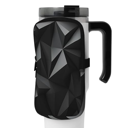 DEHIWI Wasserflaschen-Tasche, schwarz, geometrisch, wasserdicht, mit Reißverschlussfach, für Fitnessstudio, Wasserflasche, Zubehör für Männer und Frauen, Schwarz , M DEHIWI Wasserflaschen-Tasche, schwarz, geometrisch, wasserdicht, mit Reißverschlussfach, für Fitnessstudio, Wasserflasche, Zubehör für Männer und Frauen, Schwarz , M von DEHIWI