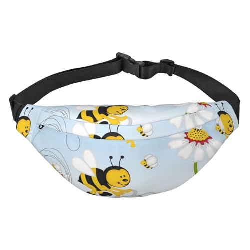 Lustige niedliche Bienen Bauchtasche für Damen und Herren, leicht, verstellbare Hüfttasche, Umhängetasche, Reise-Gürteltasche für Workout, Laufen, Schwarz , Einheitsgröße Lustige niedliche Bienen Bauchtasche für Damen und Herren, leicht, verstellbare Hüfttasche, Umhängetasche, Reise-Gürteltasche für Workout, Laufen, Schwarz , Einheitsgröße von DEHIWI