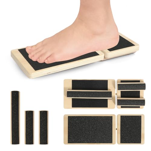 Balance Board Gleichgewichtstrainer Fußtrainer Holz Wackelbrett Balanceboard für Knöcheldehnung Haltungskorrektur Balance Board Gleichgewichtstrainer Fußtrainer Holz Wackelbrett Balanceboard für Knöcheldehnung Haltungskorrektur von DELAESI