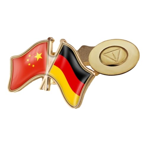 DELIGUO Deutschland- Und China-Flaggen-Brosche – Doppelseitige Gekreuzte Flaggen-Abzeichen, Freundschafts-Pin-Brosche, Neuheitsschmuck, Business-Party-Festival-Zubehör, Magnetisch von DELIGUO