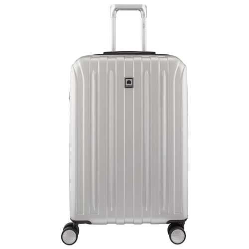 DELSEY PARIS Hartschalen-Trolley aus Titan mit drehbaren Rädern, Silber, Checked-Medium 25 Inch, Erweiterbares Gepäckstück aus Titan mit Drehrollen. von DELSEY PARIS