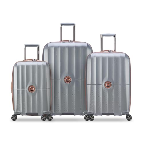 DELSEY PARIS St. Tropez Hardside Erweiterbares Gepäck mit Spinner-Rädern, Platin, 3-Piece Set (21/24/28), St. Tropez Hartschalengepäck, erweiterbar, mit Rollen von DELSEY PARIS