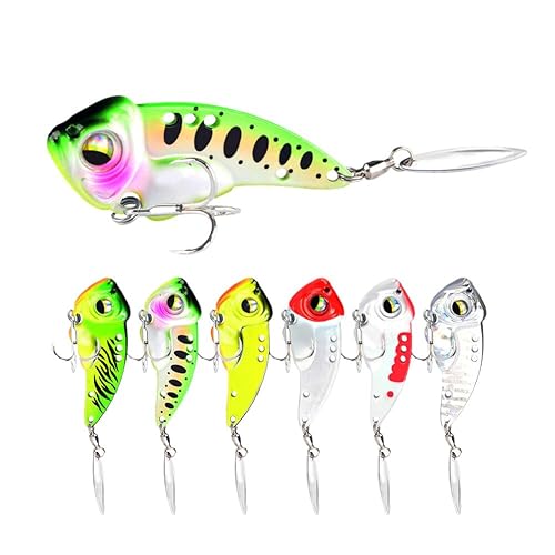 LLEIIshen Metal VIB Blade Glow Cicada Lure 8/8,5/9 cm 8,5/12,5/17 g Sinking Tail Spinner Baits Bibe for Bass Hecht Barsch Angelköder/1761 von DELURA