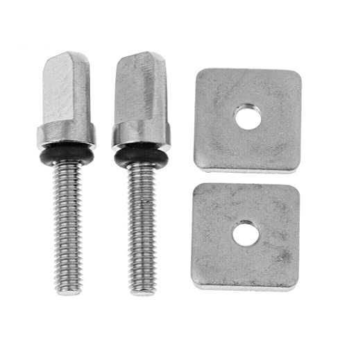 DENUVI 2 Sets Surfboard Longboard Fin Screw Tail Fin Screw Fin Plate Edelstahl Ersatz für SUP Sliding Fin Screw & Fin Plate Kit Silber von DENUVI