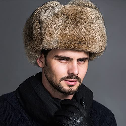 DEPAJA Russische Mütze Russische Uschanka Leder Herren Damen Kunstpelz Ski Bomber Fliegermütze Winter Warm Unisex Thermohut Trapperhüte, Stil 1,58-60 cm DEPAJA Russische Mütze Russische Uschanka Leder Herren Damen Kunstpelz Ski Bomber Fliegermütze Winter Warm Unisex Thermohut Trapperhüte, Stil 1,58-60 cm von DEPAJA
