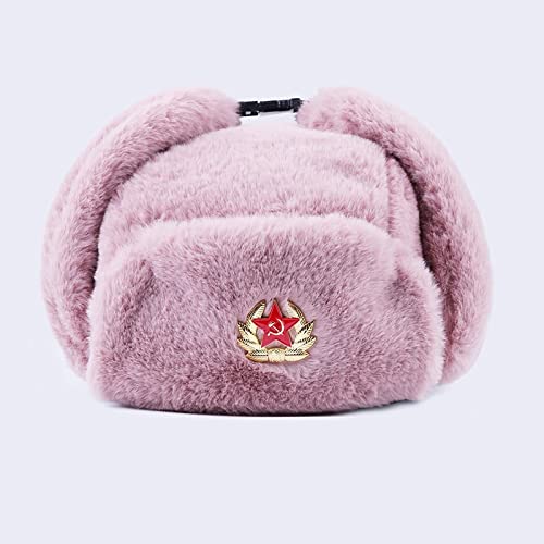 DEPAJA Russische Mütze Sowjetisches Abzeichen Uschanka Flieger Russische Männer Frauen Wintermützen Armee Militär Bombermütze Trapper Ohrenklappe Schnee Skimütze,Rosa,Einheitsgröße DEPAJA Russische Mütze Sowjetisches Abzeichen Uschanka Flieger Russische Männer Frauen Wintermützen Armee Militär Bombermütze Trapper Ohrenklappe Schnee Skimütze,Rosa,Einheitsgröße von DEPAJA