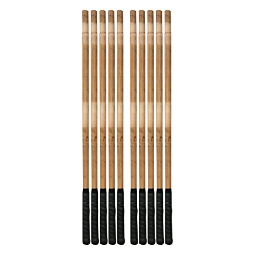 DEPICE Stock Premium Escrima Stick Rattan ungeschält Ledergriff, Natur, Uni von DEPICE