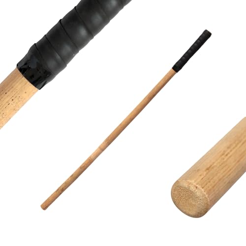 DEPICE Escrima Stick Premium Rattan - ungeschält, Ledergriff, Ca. 68 cm lang, extra schmal mit nur ca. 20-24 mm im Durchmesser, Gewicht ca. 110-130 g, Arnis Kali, Selbstverteidigung von DEPICE