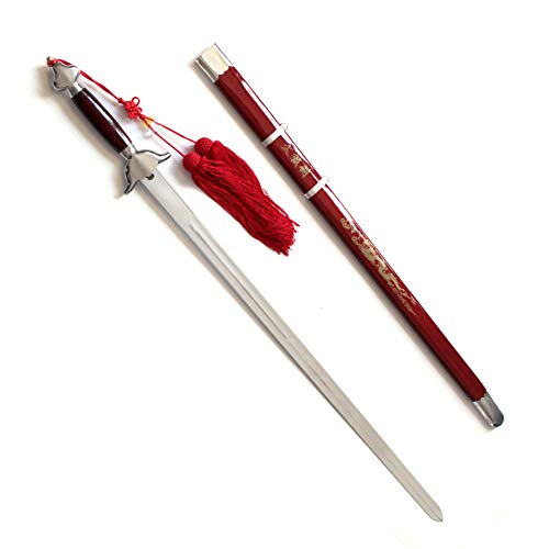DEPICE Jian Tai-Chi Schwert minimal schwingend 28", Gesamtlänge ca. 90 cm (inkl. Scheide ca. 93 cm), Klingenlänge ca. 68 cm, a. 400 g (ca. 650 g inkl. Scheide), Tai-Chi, Wushu, Kung-Fu von DEPICE