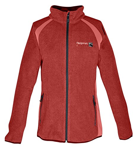 Deproc Active Damen Leichte Strickfleece-Jacke ENNDERBY, Chilli red, 46 von DEPROC-Active