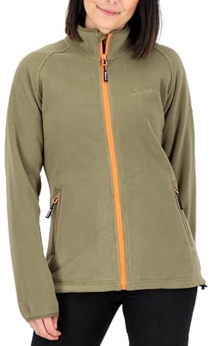 Deproc Active Damen Mit Stehkragen Übergangsjacke Windbreaker Polarfleece Wohlfühljacke Wawa Bay Fleecejacke, Olive, 50 Große Größen EU von DEPROC-Active