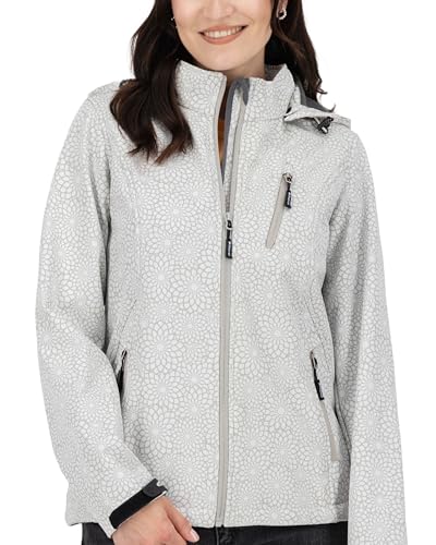 Deproc Active Damen Softshelljacke mit abnehmbarer Kapuze Übergangsjacke Windbreaker SHELBY PEAK von DEPROC-Active