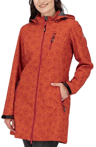Deproc Active Damen Mit Abnehmbarer Kapuze Übergangsjacke Kurzmantel Shelby Long Softshellmantel, Chilli, 48 EU Deproc Active Damen Mit Abnehmbarer Kapuze Übergangsjacke Kurzmantel Shelby Long Softshellmantel, Chilli, 48 EU von DEPROC-Active