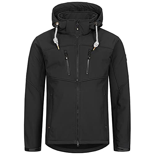 Deproc Active Herren Softshelljacke mit abnehmbarer Kapuze Übergangsjacke Windbreaker #ankerglutfreiheit von DEPROC-Active