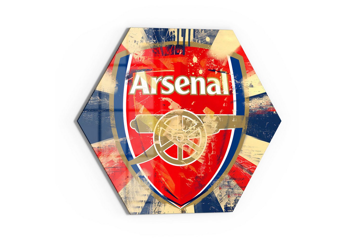 DEQOART Glasbild 'Wappen FC Arsenal', 'Wappen FC Arsenal', Glas Wandbild Bild schwebend modern von DEQOART