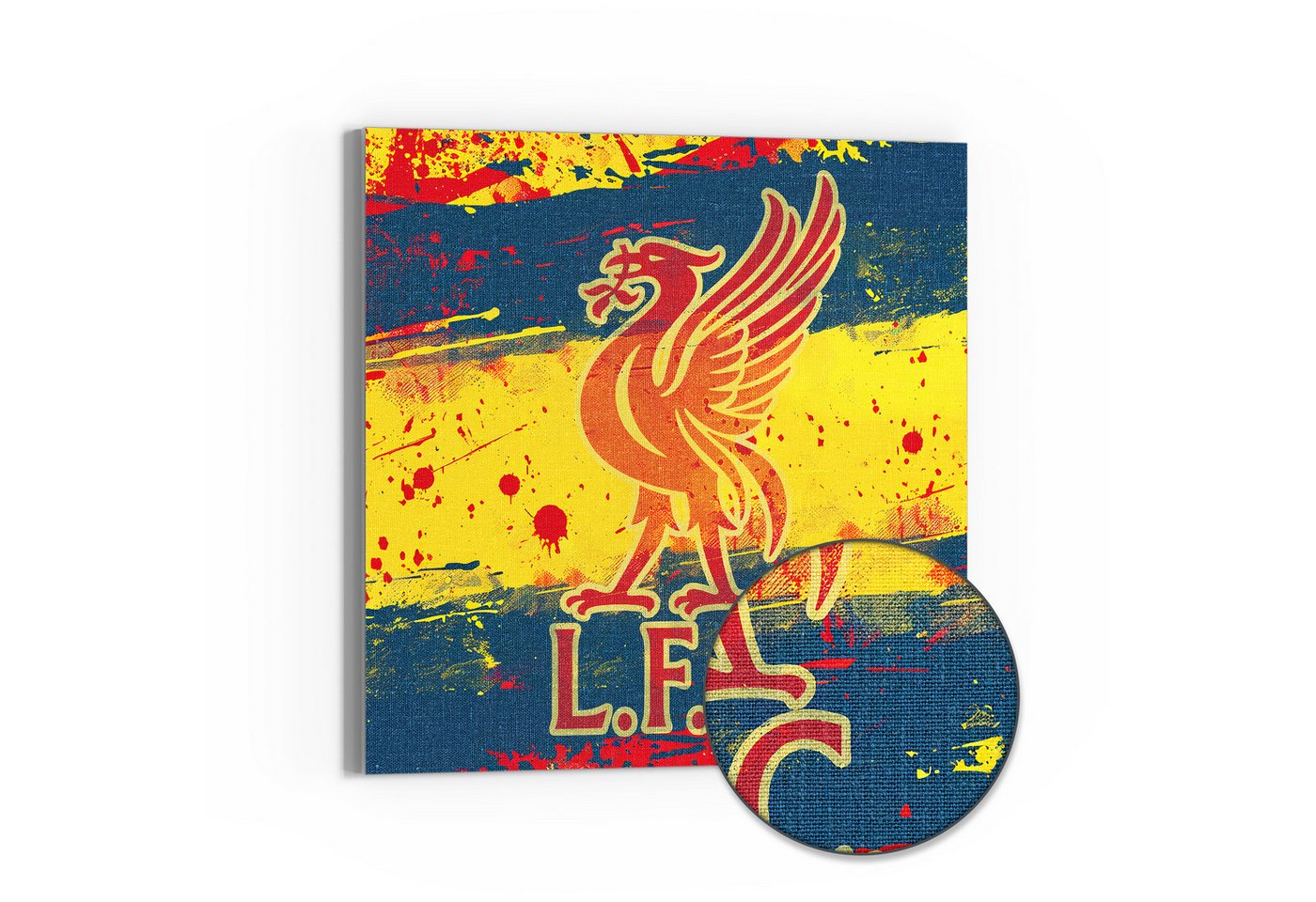 DEQOART Leinwandbild 'Wappen FC Liverpool', 'Wappen FC Liverpool', Hybrid Leinwand Bild Wandbild flach modern von DEQOART