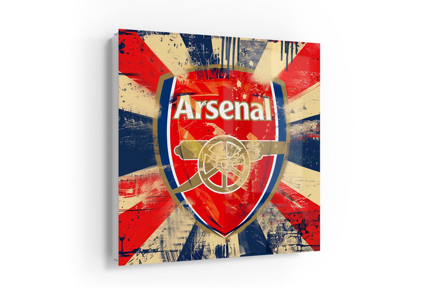 DEQOART Schlüsselkasten 'Wappen FC Arsenal', Glas Schlüsselbox modern magnetisch beschreibbar von DEQOART