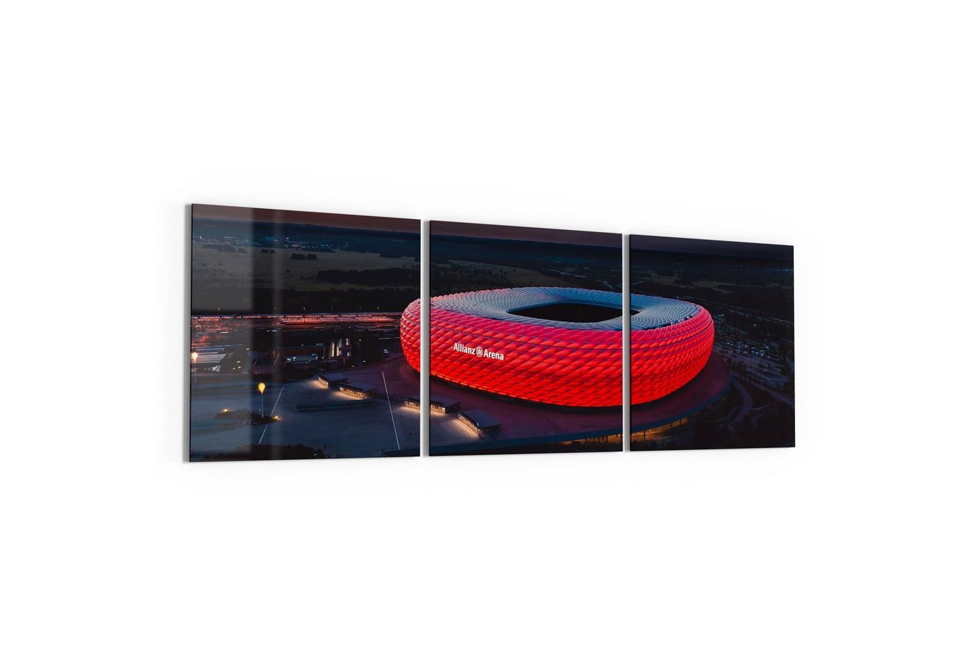 DEQORI Glasbild 'Allianz Arena, München', 'Allianz Arena, München', Glas Wandbild Bild schwebend modern DEQORI Glasbild 'Allianz Arena, München', 'Allianz Arena, München', Glas Wandbild Bild schwebend modern von DEQORI