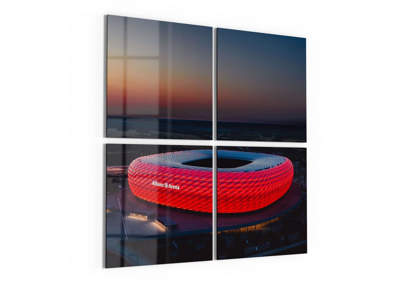 DEQORI Glasbild 'Allianz Arena, München', 'Allianz Arena, München', Glas Wandbild Bild schwebend modern DEQORI Glasbild 'Allianz Arena, München', 'Allianz Arena, München', Glas Wandbild Bild schwebend modern von DEQORI