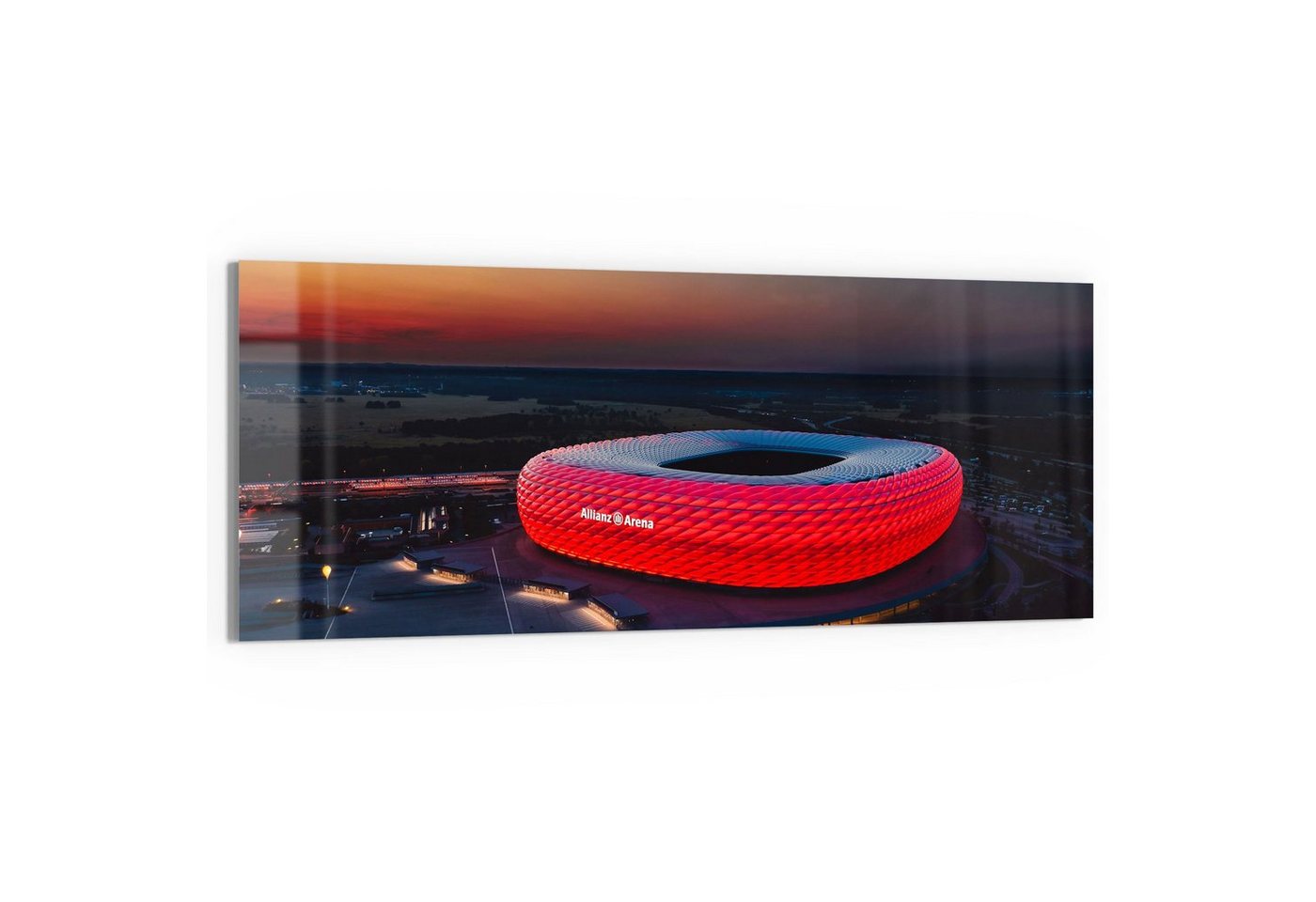 DEQORI Glasbild 'Allianz Arena, München', 'Allianz Arena, München', Glas Wandbild Bild schwebend modern DEQORI Glasbild 'Allianz Arena, München', 'Allianz Arena, München', Glas Wandbild Bild schwebend modern von DEQORI