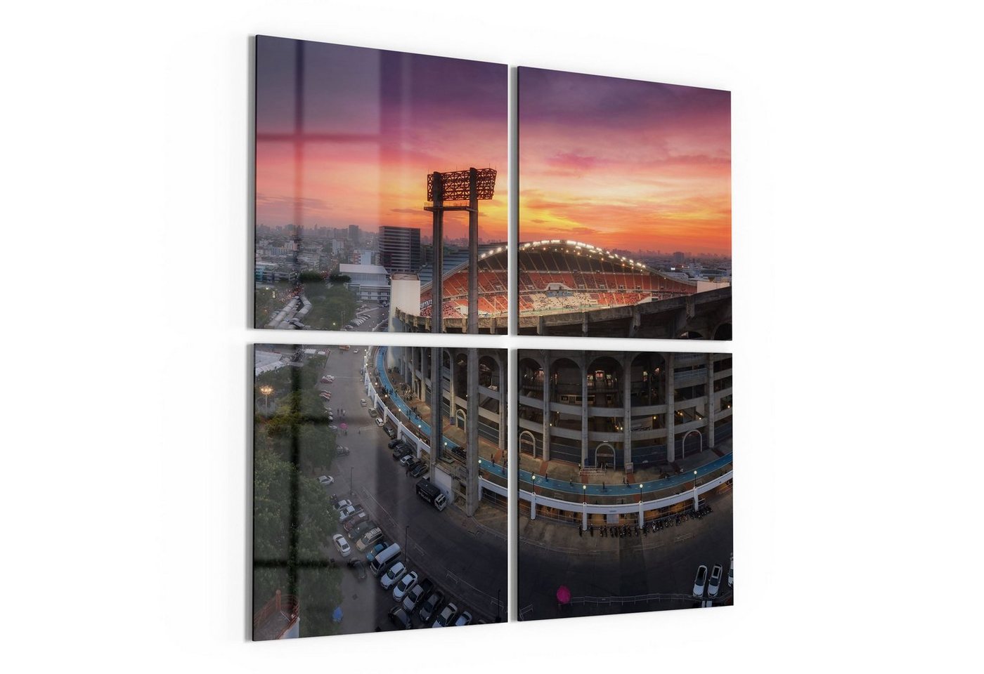 DEQORI Glasbild 'Camp Nou, Barcelona', 'Camp Nou, Barcelona', Glas Wandbild Bild schwebend modern von DEQORI