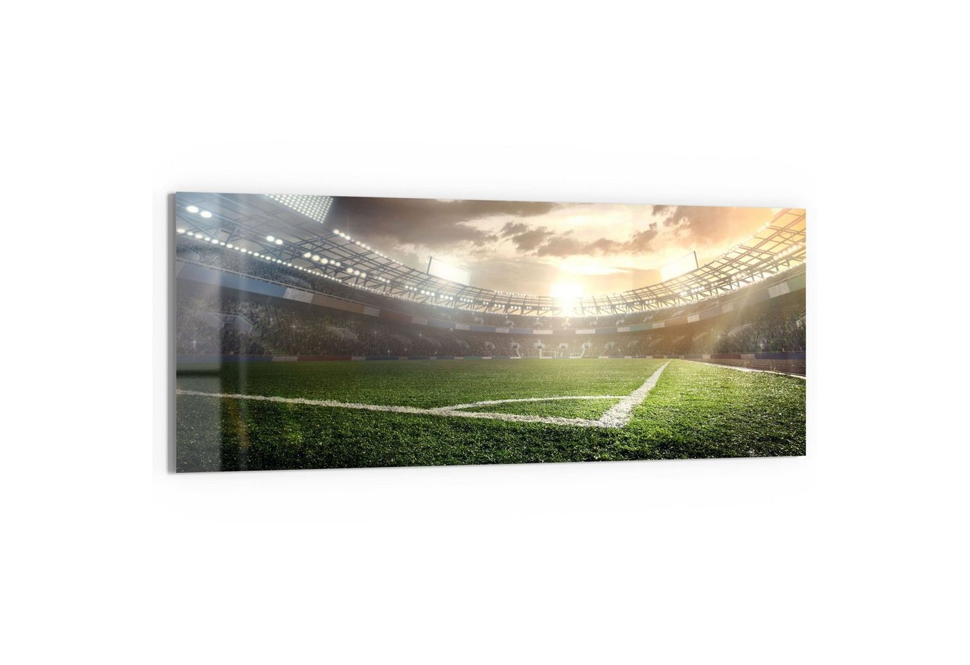 DEQORI Glasbild 'Rasenecke im Stadion', 'Rasenecke im Stadion', Glas Wandbild Bild schwebend modern DEQORI Glasbild 'Rasenecke im Stadion', 'Rasenecke im Stadion', Glas Wandbild Bild schwebend modern von DEQORI