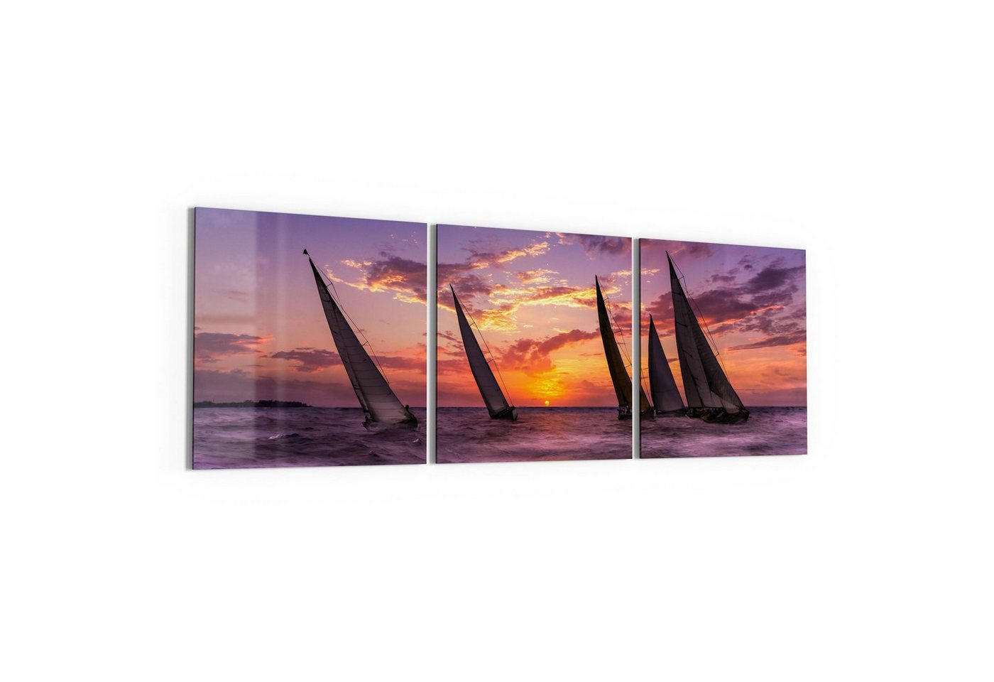 DEQORI Glasbild 'Segelboote im Abendlicht', 'Segelboote im Abendlicht', Glas Wandbild Bild schwebend modern DEQORI Glasbild 'Segelboote im Abendlicht', 'Segelboote im Abendlicht', Glas Wandbild Bild schwebend modern von DEQORI