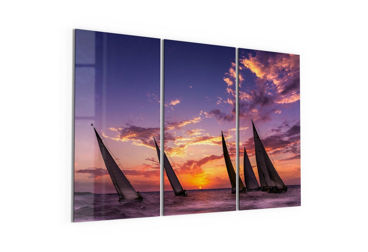 DEQORI Glasbild 'Segelboote im Abendlicht', 'Segelboote im Abendlicht', Glas Wandbild Bild schwebend modern DEQORI Glasbild 'Segelboote im Abendlicht', 'Segelboote im Abendlicht', Glas Wandbild Bild schwebend modern von DEQORI