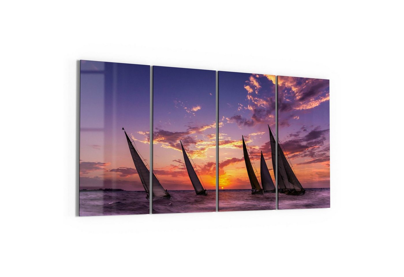 DEQORI Glasbild 'Segelboote im Abendlicht', 'Segelboote im Abendlicht', Glas Wandbild Bild schwebend modern DEQORI Glasbild 'Segelboote im Abendlicht', 'Segelboote im Abendlicht', Glas Wandbild Bild schwebend modern von DEQORI