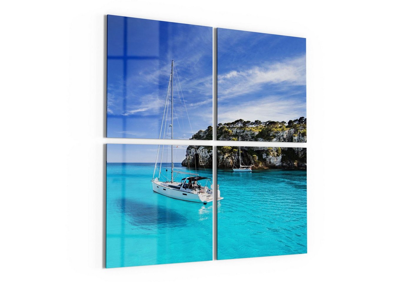 DEQORI Glasbild 'Segelboote in einer Bucht', 'Segelboote in einer Bucht', Glas Wandbild Bild schwebend modern DEQORI Glasbild 'Segelboote in einer Bucht', 'Segelboote in einer Bucht', Glas Wandbild Bild schwebend modern von DEQORI