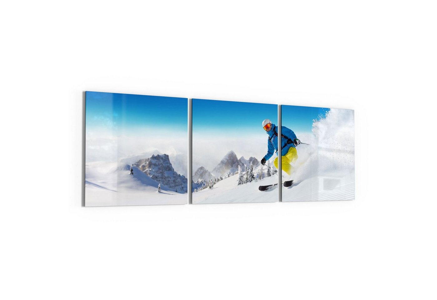 DEQORI Glasbild 'Skifahrer in Aktion', 'Skifahrer in Aktion', Glas Wandbild Bild schwebend modern DEQORI Glasbild 'Skifahrer in Aktion', 'Skifahrer in Aktion', Glas Wandbild Bild schwebend modern von DEQORI