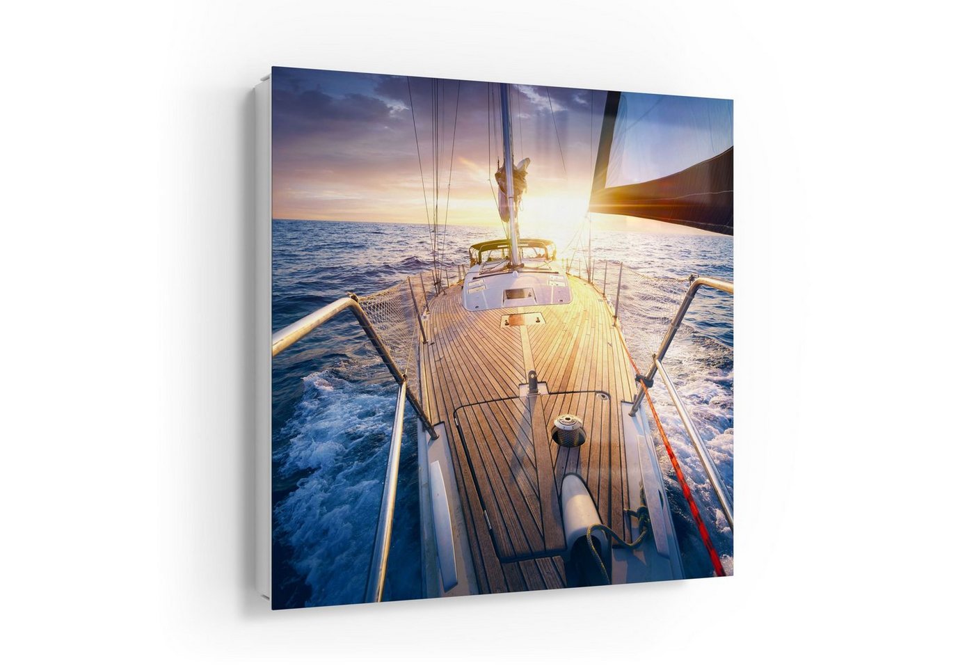 DEQORI Schlüsselkasten 'Segelboot jagt Abendsonne', Glas Schlüsselbox modern magnetisch beschreibbar von DEQORI