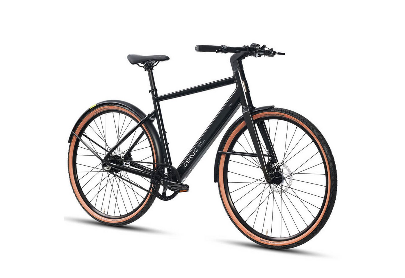 DERUIZ E-Bike Cityrad Turmali 48.5&52&58cm Ebike sale für Damen und Herren, 1 Gang, Heckmotor, 360 Wh, 36v großer Kapazität, nur 18,5kg, Stadtetauglich von DERUIZ