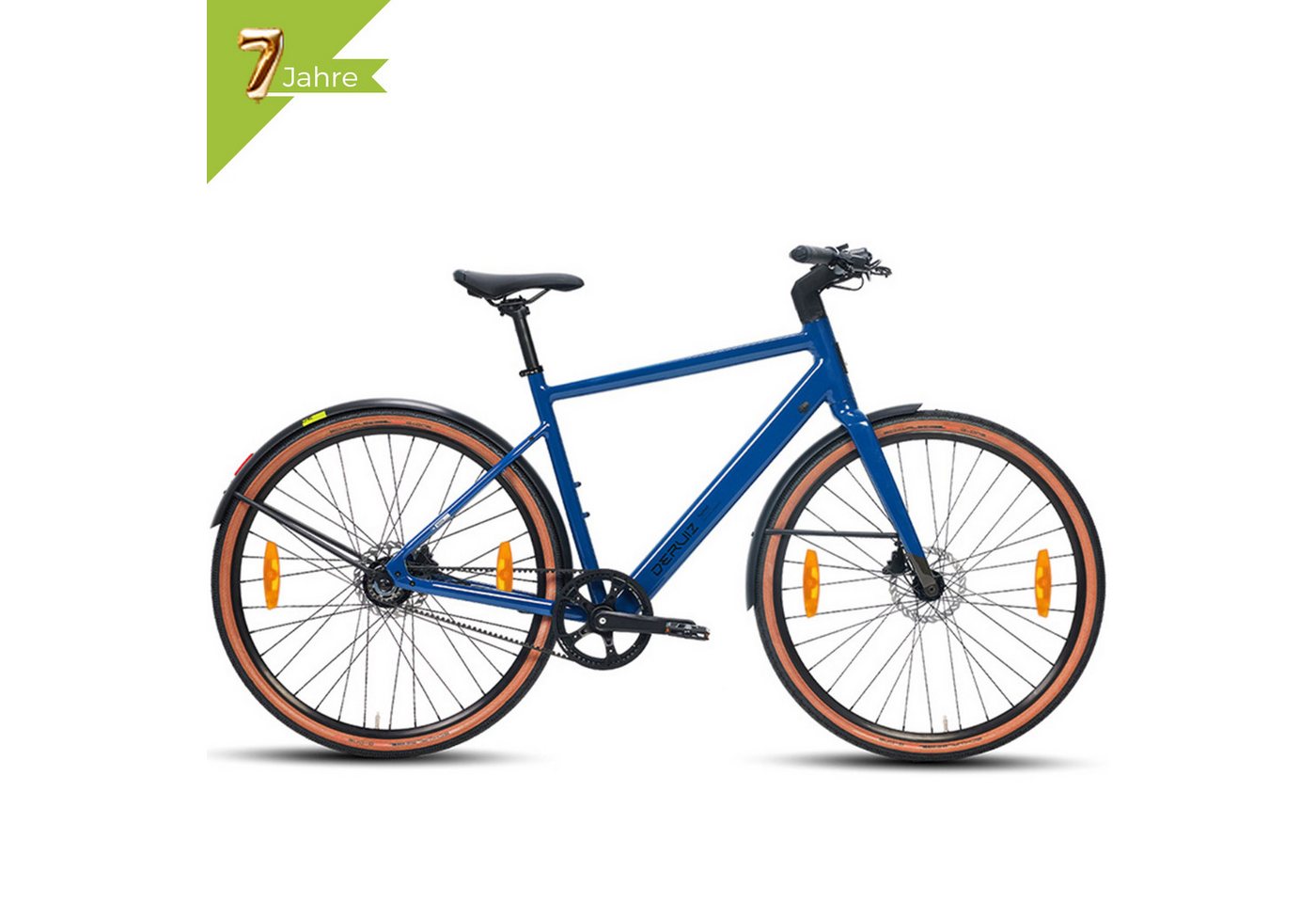 DERUIZ E-Bike Cityrad 2025 Turmali 48.5&52&58cm Ebike sale für Damen und Herren, 1 Gang, Heckmotor, 360 Wh, 36v großer Kapazität, nur 18,5kg, Stadtetauglich von DERUIZ