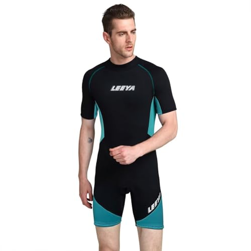 Shorty Neoprenanzüge für Männer und Frauen, 3mm Neopren Tauchanzüge, einteiliger Badeanzug in Übergröße mit Rückenreißverschluss, zum Schwimmen, Surfen, Schnorcheln, Wassersport, 6XL von DESHOME