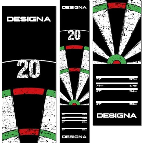 Designa Darts MAT43 | rutschfeste Teppich-Dartmatte, Doppel-Top, 290 cm x 60 cm von DESIGNA DARTS