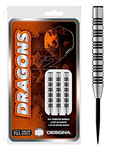 DESIGNA DARTS Dragons 95 V2 Dartpfeile | Stahlspitze | 3 Ringe | 21 g (D6502) von DESIGNA DARTS