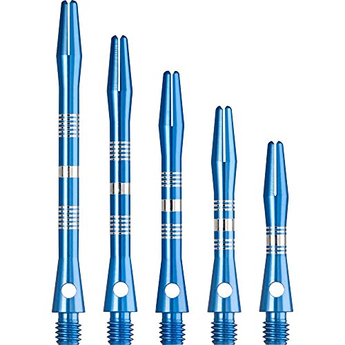 DESIGNA DARTS Multiline Schäfte | 10 Sets Aluminium-Metall-Dart-Schäfte mit Regrooved Detailing, Medium, Blau, 47 mm von DESIGNA DARTS