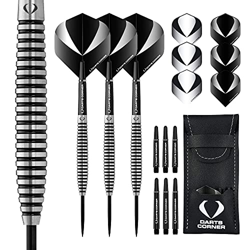 Designa Darts Corner Warfare Dartpfeile mit Stahlspitze, 80 % Wolfram, schwarzer Ring, M3, 24 g (D0621) von DESIGNA DARTS