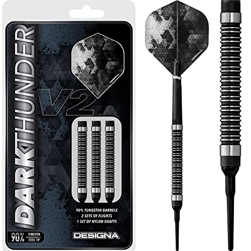 DESIGNA Dark Thunder V2 Dartpfeile Wolfram mit weicher Spitze von DESIGNA